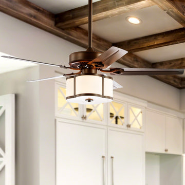 Edith 52" Metal/Wood LED Ceiling Fan With Remote - JONATHAN Y